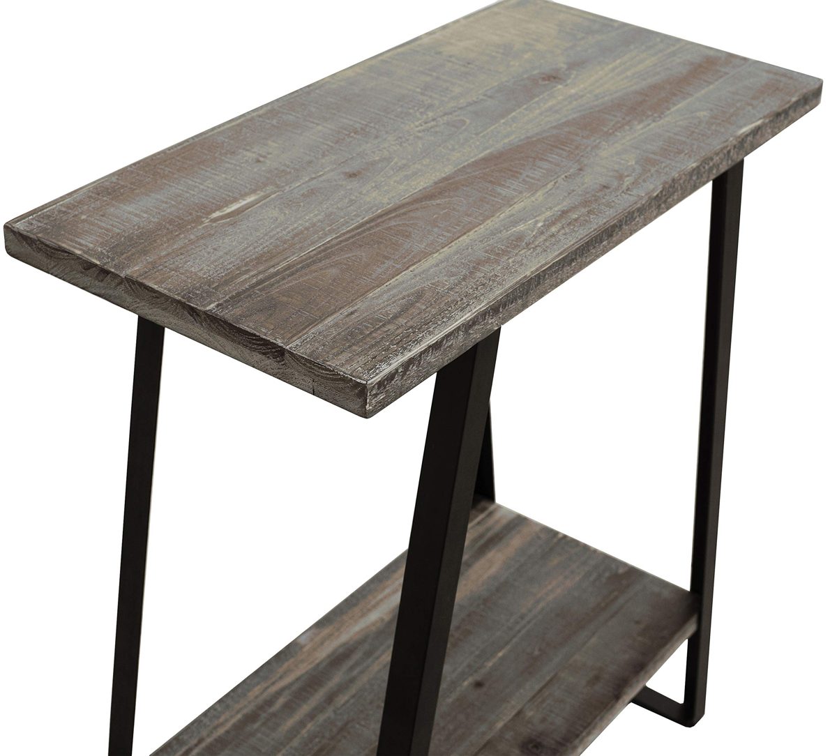 Amazon Brand – Ravenna Home Aubree Mid-Century Modern Shelf Storage Side Table, 23.6"W, Grey pine