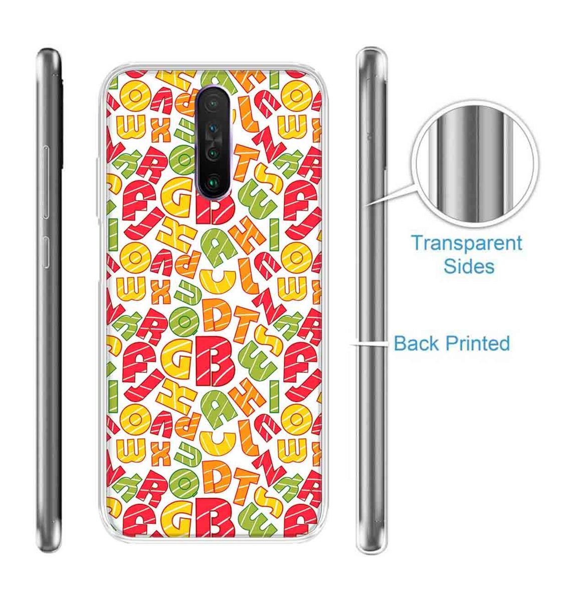 Amazon Brand - Solimo Designer Multicolor Alphabet Pattern Design Printed Soft Back Case Mobile Cover for Poco X2 / Xiaomi Redmi K30