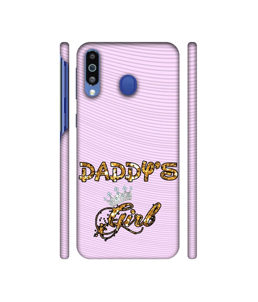 Amazon Brand - Solimo Designer Daddy's Girl in Glitter Pattern 3D Printed Hard Back Case Mobile Cover for Samsung Galaxy M21