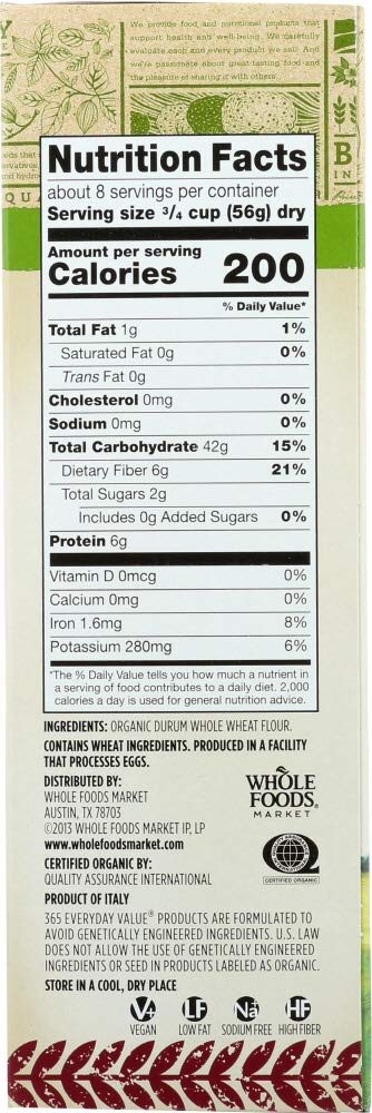365 Everyday Value, Organic Whole Wheat Shells, 16 Ounce