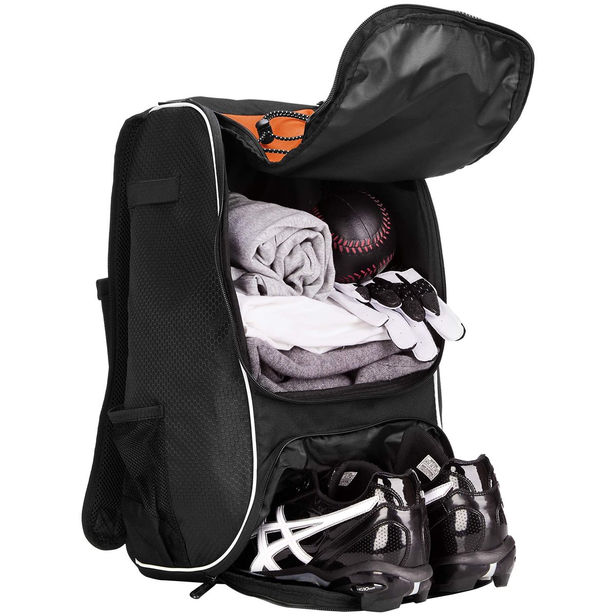 AmazonBasics Youth Baseball Equipment Backpack, Black (Renewed)