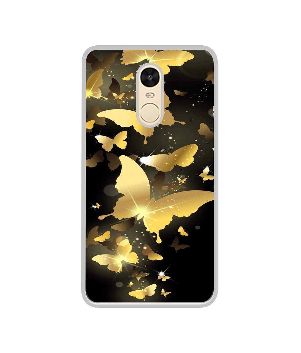 Amazon Brand - Solimo Designer Golden Butterfly Pattern UV Printed Soft Back Case Mobile Cover for Mi Redmi Note 4