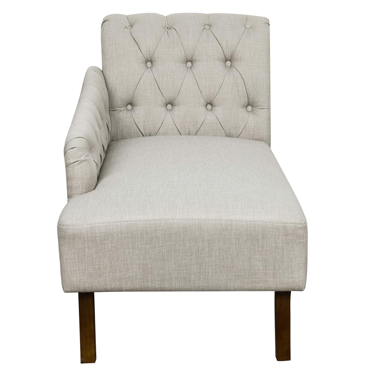 Amazon Brand – Ravenna Home Classic Tufted Chaise Lounge, 58.3"L - Mist Grey