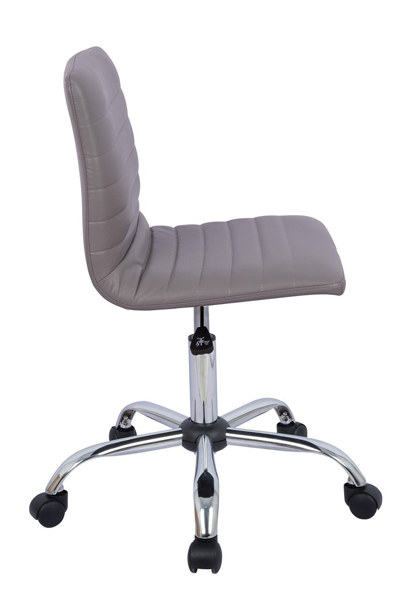 AmazonBasics Modern Adjustable Low Back Armless Ribbed Task Chair, Grey (Renewed)