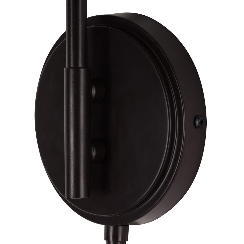 Amazon Brand – Ravenna Home Traditional Plug-In Wall Sconce with Linen Shade, LED Bulb Included, 11"H, Dark Bronze