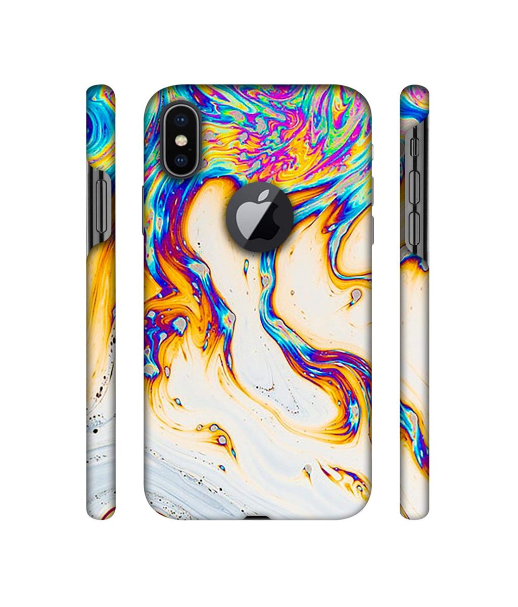 Amazon Brand - Solimo Designer Multicolor Flash 3D Printed Hard Back Case Mobile Cover for Apple iPhone X (Logo Cut)