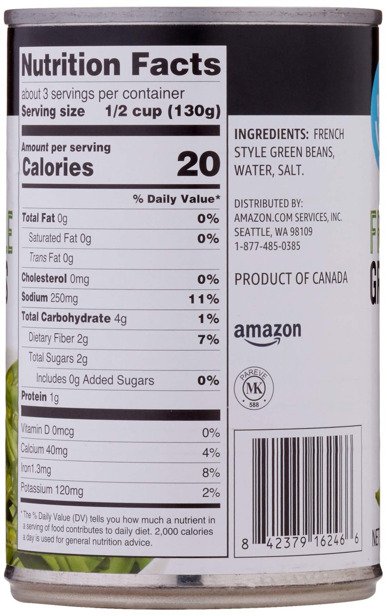 Amazon Brand - Happy Belly French Style Green Beans, 15 Ounce