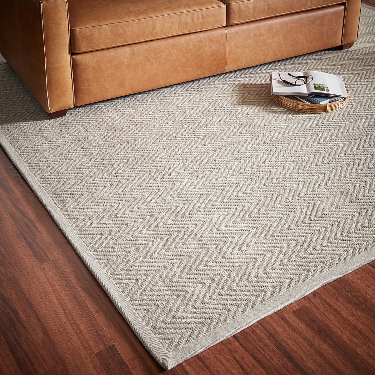 Rivet Elevated Chevron Patterned Rug