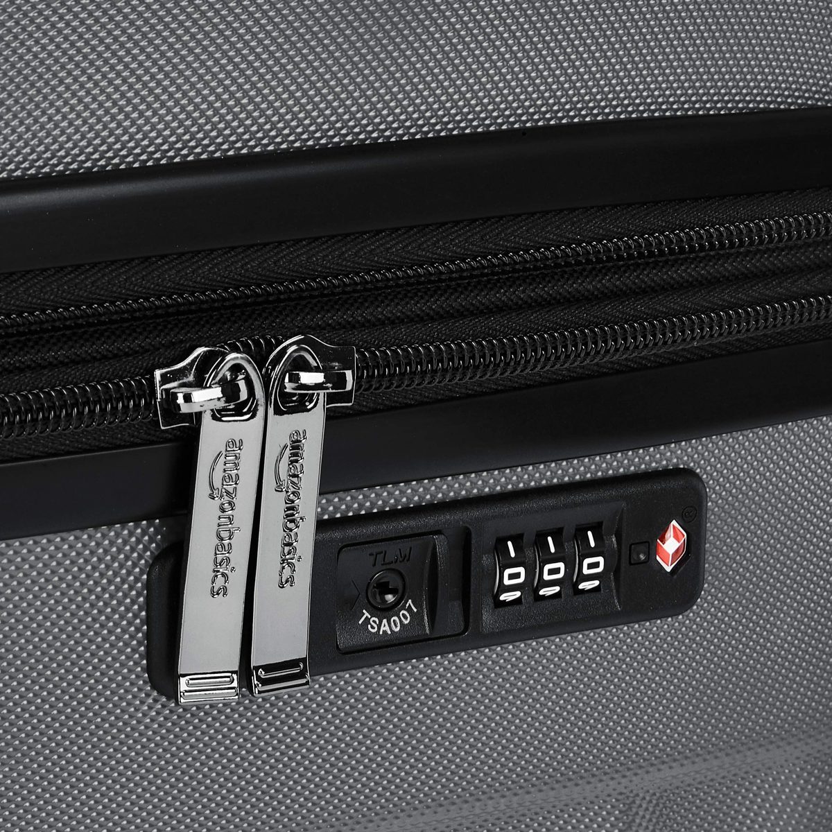 Amazon Basic Suitcase Carrying Case with Expandable Capacity and Built-in TSA Lock, Premium Hard Side - grey