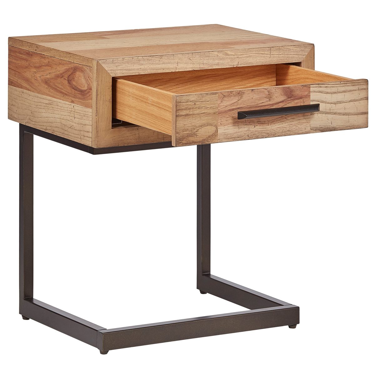 Amazon Brand – Rivet Fisher Rustic Wood Nightstand, 22", Reclaimed-Look Wood
