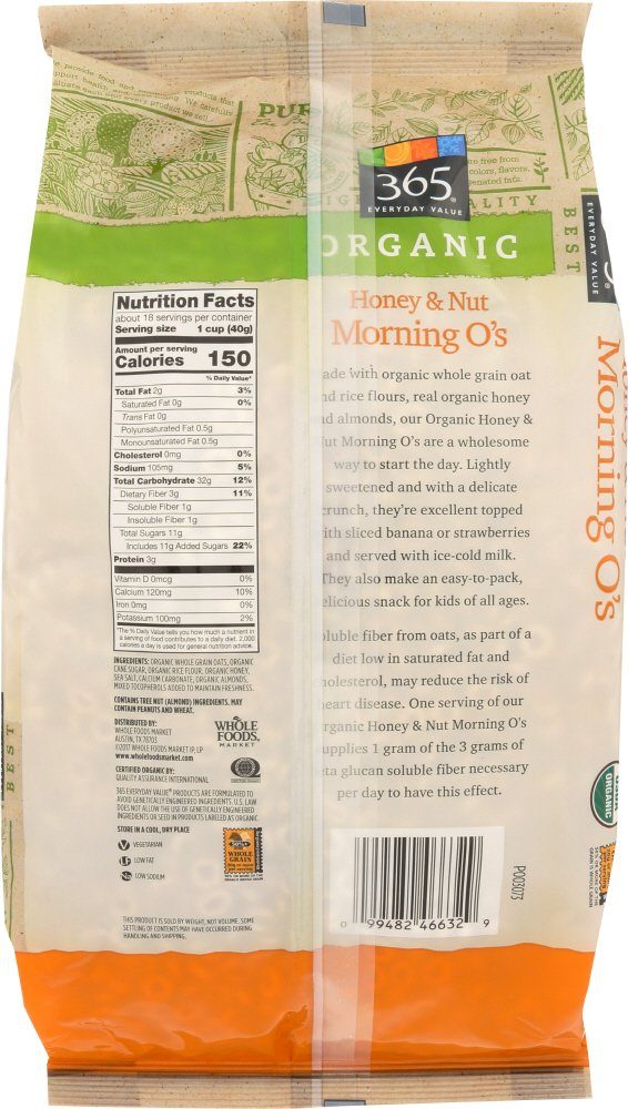 365 Everyday Value, Organic Honey & Nut Morning O’s, 26 oz