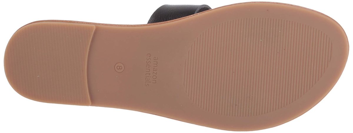 Amazon Essentials H Band Flat Sandal, Black, 8.5