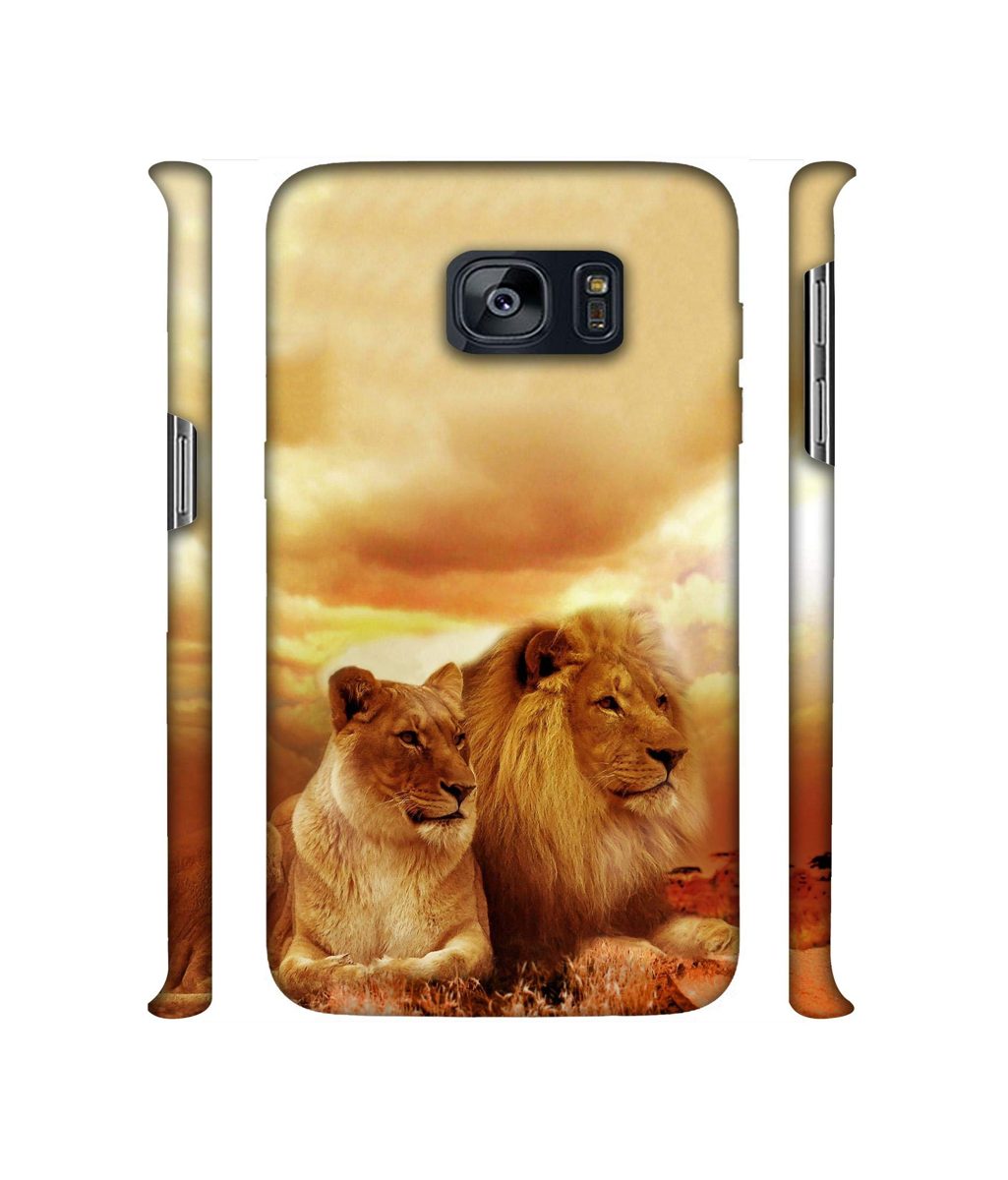Amazon Brand - Solimo Designer Lion with Lioness 3D Printed Hard Back Case Mobile Cover for Samsung Galaxy S7 Edge