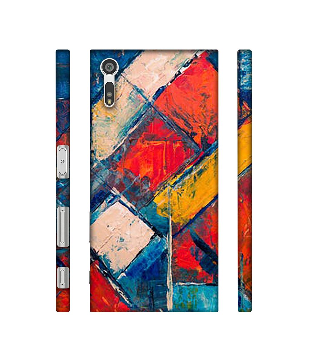 Amazon Brand - Solimo Designer Dark Multicolor Blocks 3D Printed Hard Back Case Mobile Cover for Sony Xperia XZ Dual