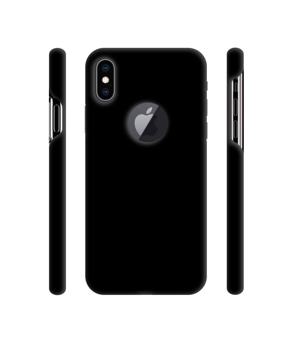 Amazon Brand - Solimo Designer Solid Black 3D Printed Hard Back Case Mobile Cover for Apple iPhone Xs Max (Logo Cut)