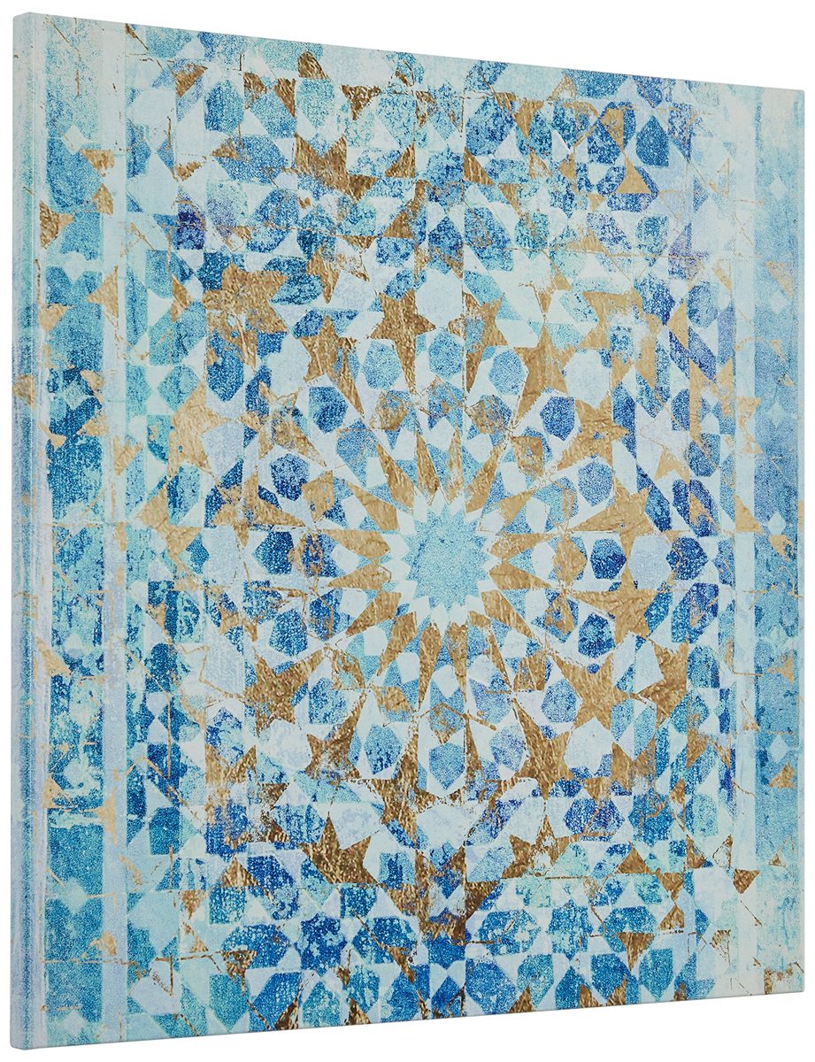 Amazon Brand – Rivet Turquoise Blue Mandala Canvas Print, 24" x 24"
