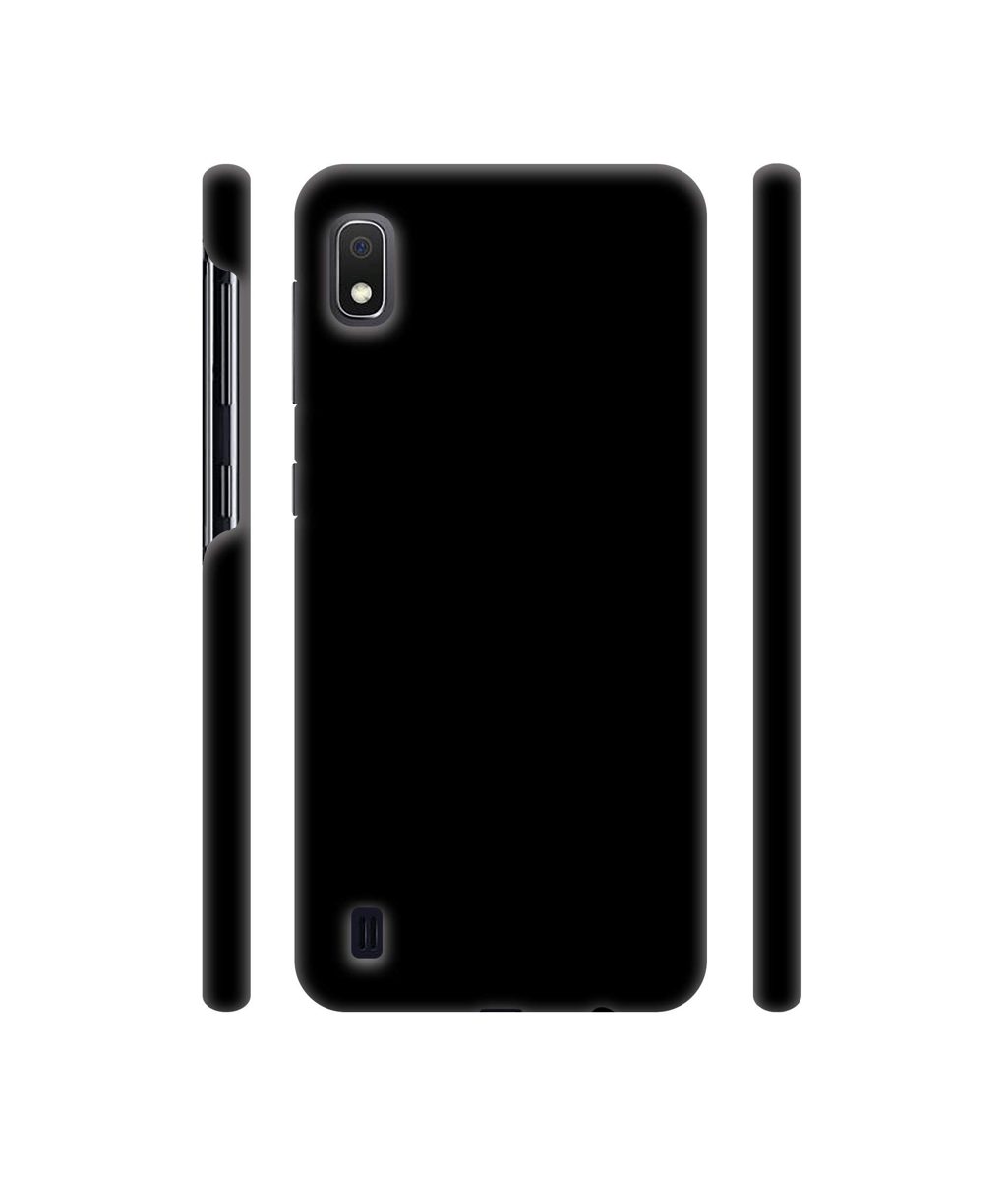Amazon Brand - Solimo Designer Solid Black 3D Printed Hard Back Case Mobile Cover for Samsung Galaxy A10