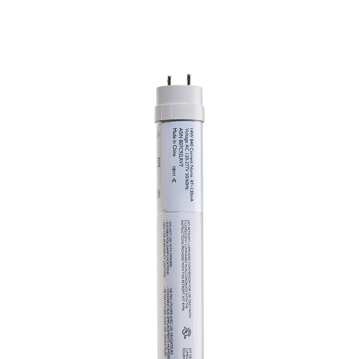AmazonBasics Commercial Grade LED Tube Light, 4000K, 14W T8/T10/T12 Compatible, Ballast Bypass, Cool White, 4-Foot, 24-Pack (Renewed)