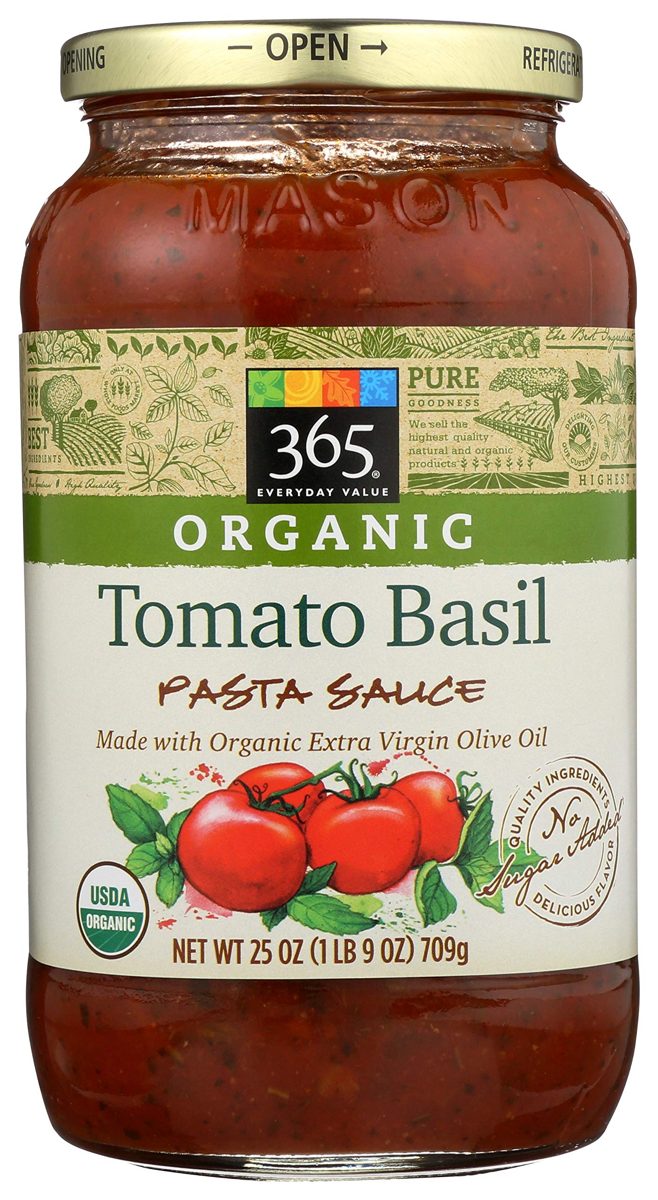 365 Everyday Value, Organic Tomato Basil Pasta Sauce, 25 oz