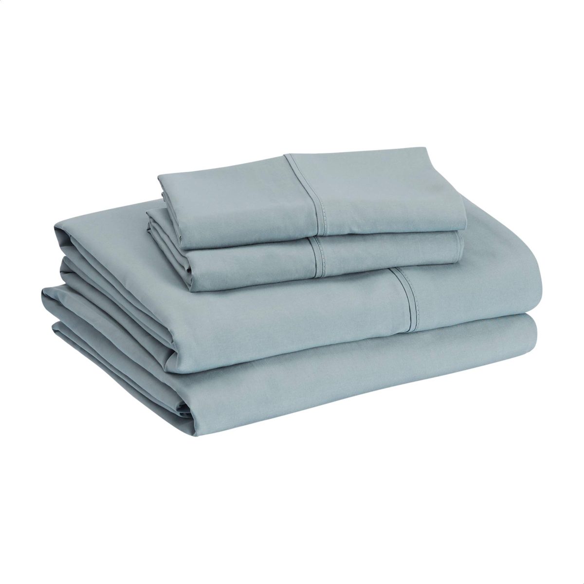 AmazonBasics Lightweight Super Soft Easy Care Microfiber Sheet Set with 16" Deep Pockets - Queen, Spa Blue