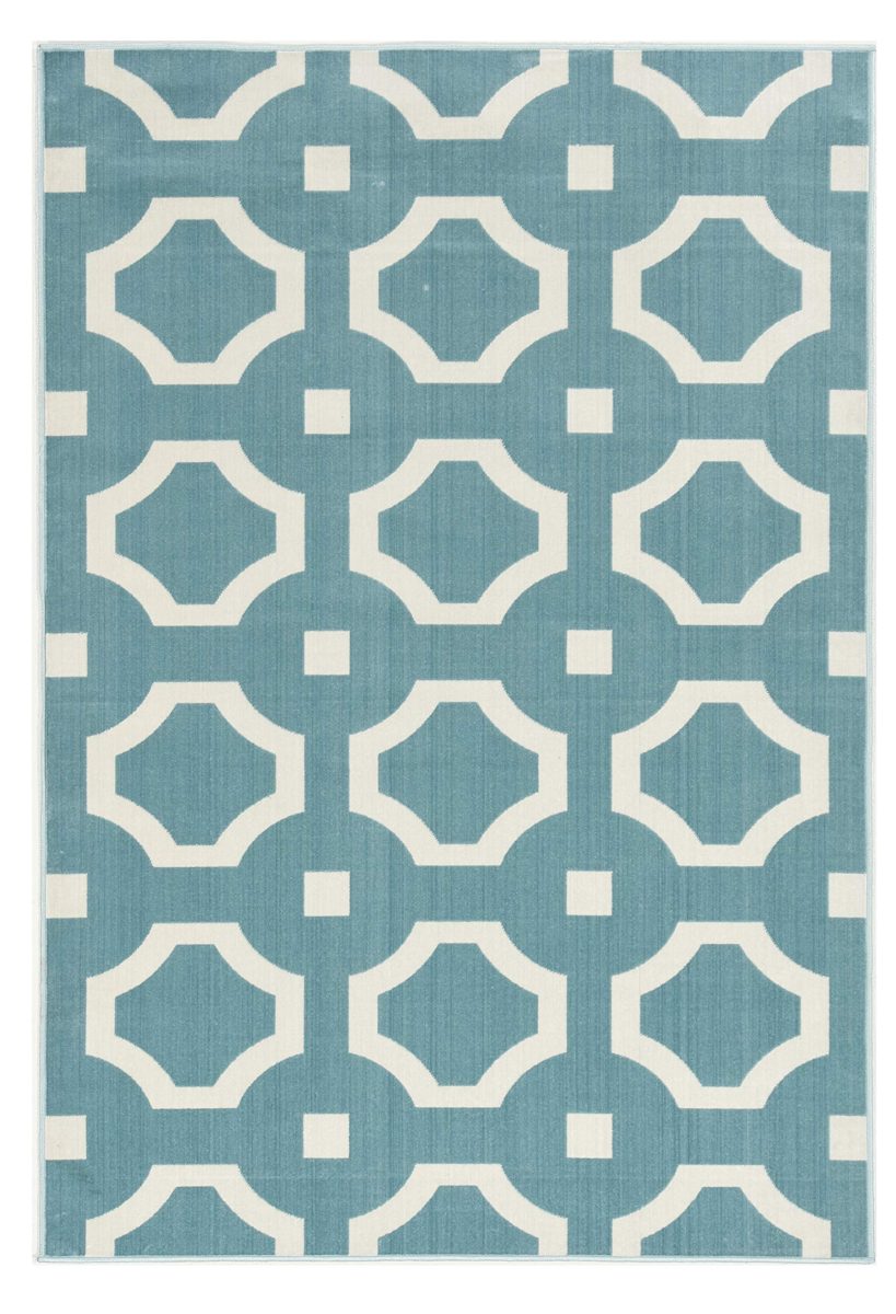 Ravenna Home Forsyth Rug, 8'W x 10'L, Geometric Medallion Design, Blue