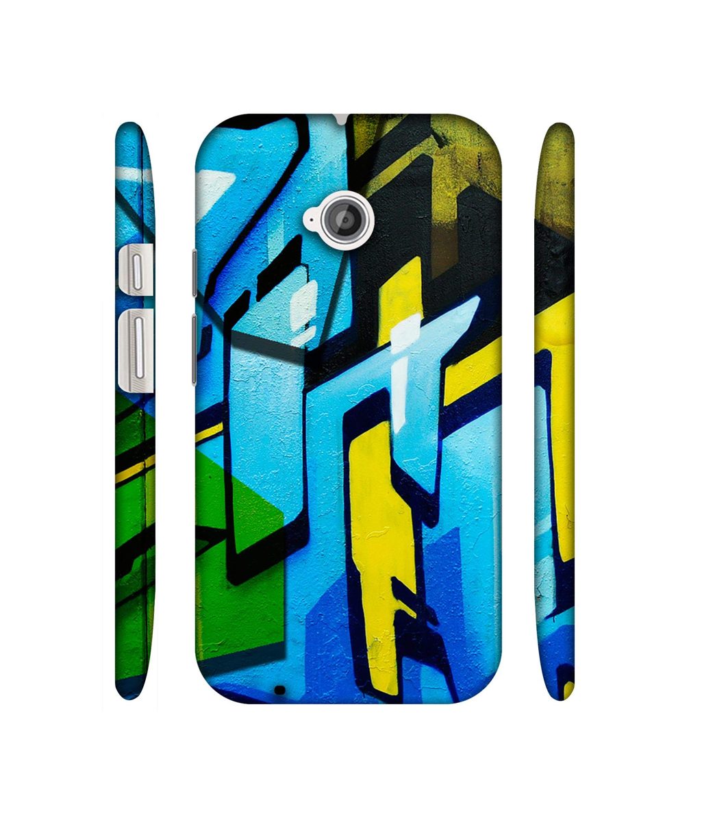 Amazon Brand - Solimo Designer Blue and Yellow Texture 3D Printed Hard Back Case Mobile Cover for Motorola Moto E 2nd Generation