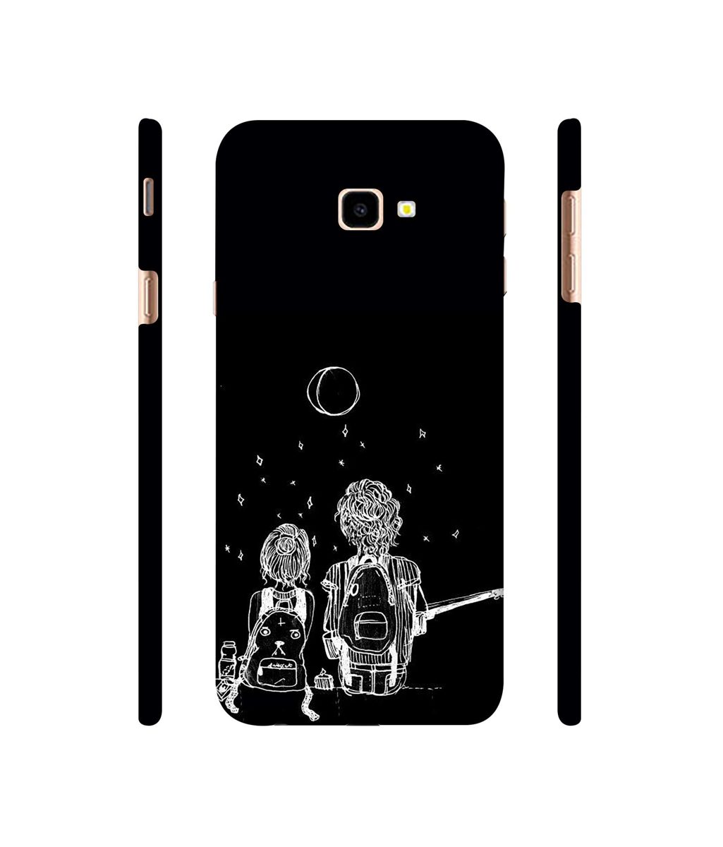 Amazon Brand - Solimo Designer Couples Sitting at Dark 3D Printed Hard Back Case Mobile Cover for Samsung Galaxy J4 Plus