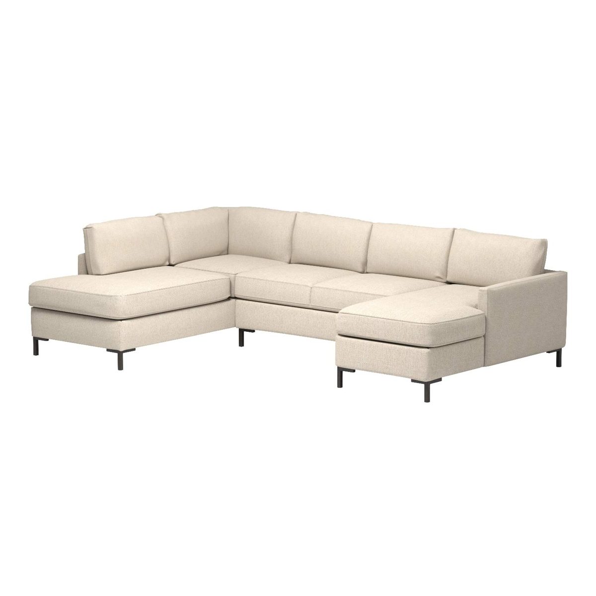 Amazon Brand – Rivet Edgewest Low Back Modern Left U-Sectional, 117"W, Beige