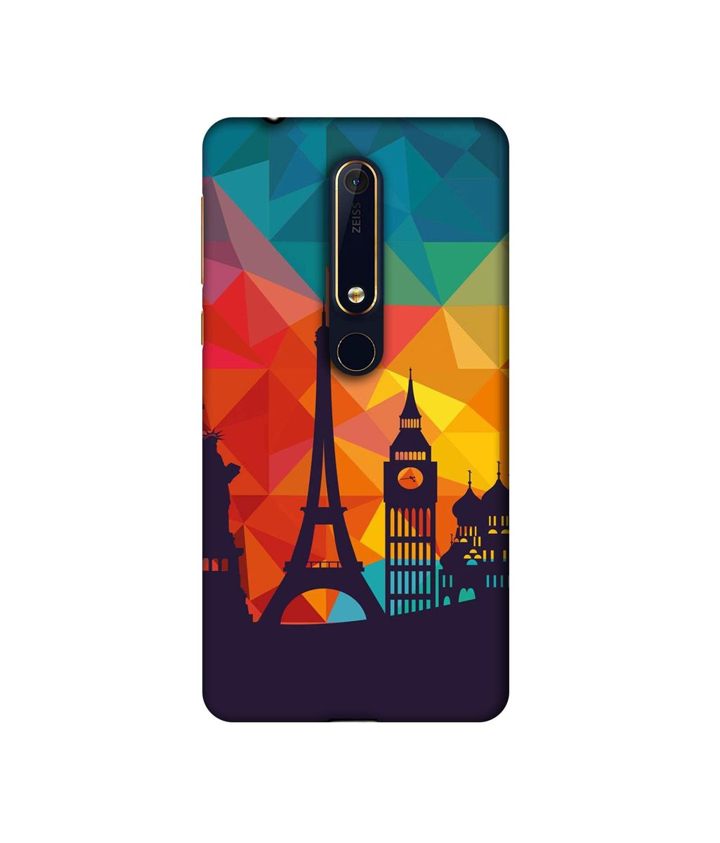 Amazon Brand - Solimo Designer Colored Paris 3D Printed Hard Back Case Mobile Cover for Nokia 6.1