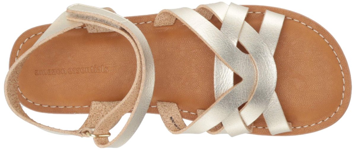 Amazon Essentials Strappy Sandal, Gold, 10 Toddler
