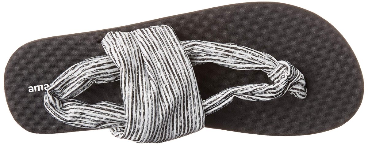 Amazon Essentials Women's Delia Sandal, Grey Stripe, 12 Medium US