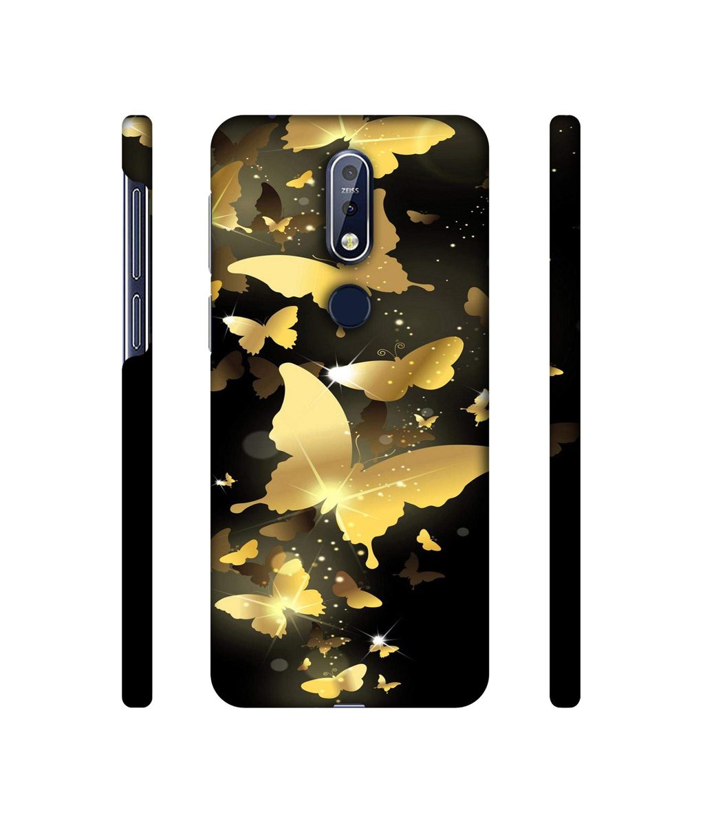 Amazon Brand - Solimo Designer Golden Butterfly Pattern 3D Printed Hard Back Case Mobile Cover for Nokia 7.1
