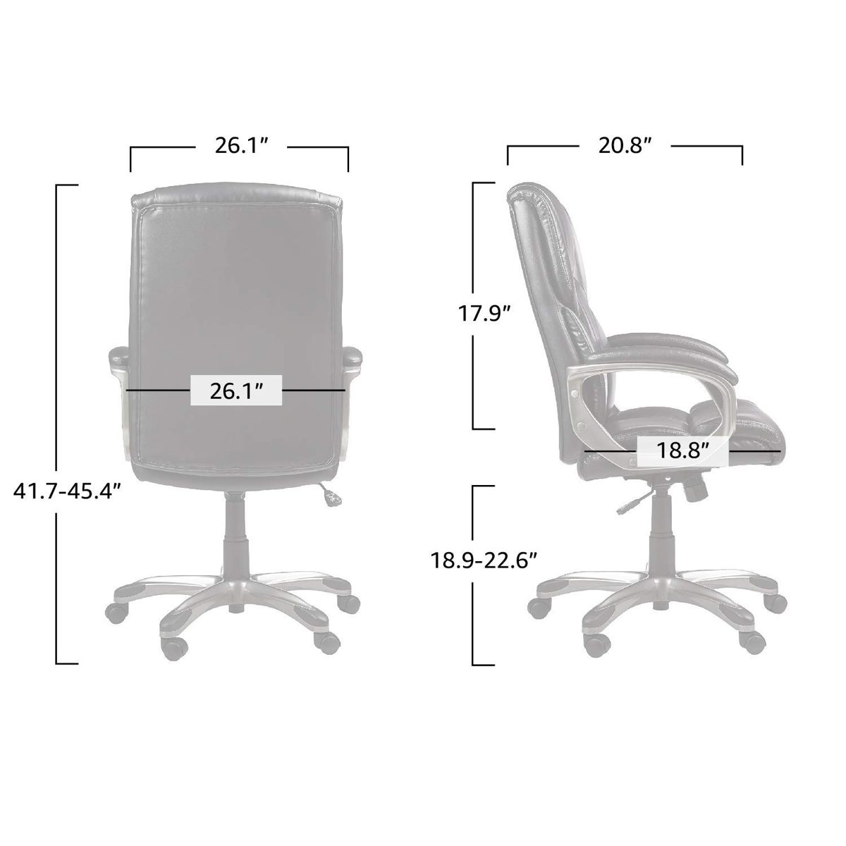 AmazonBasics High-Back Executive Swivel Chair - Black with Pewter Finish (Renewed)