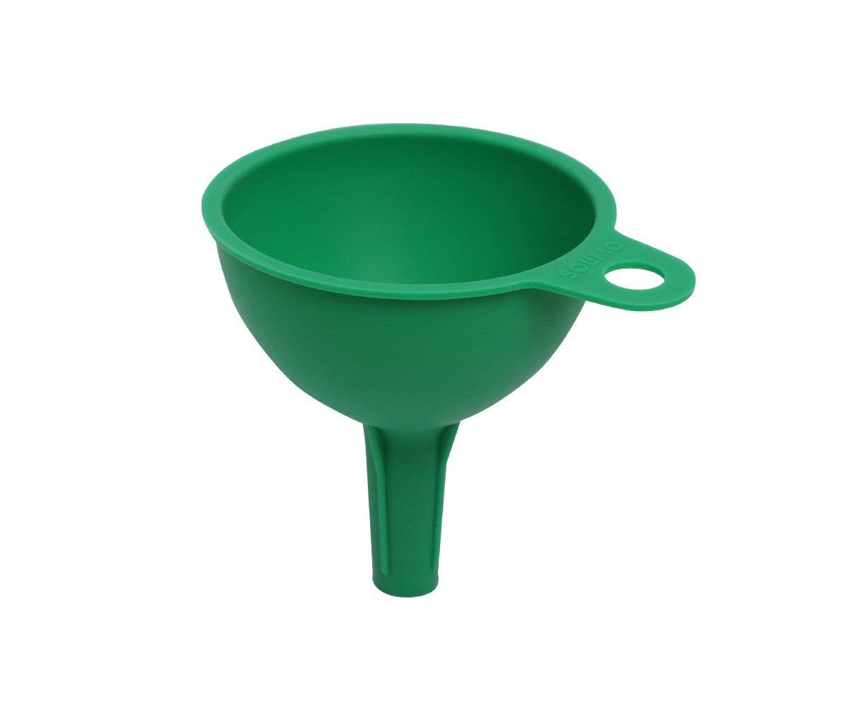 (Renewed) Amazon Brand - Solimo Silicone Rubber Funnel for Kitchen, Set of 2, Green