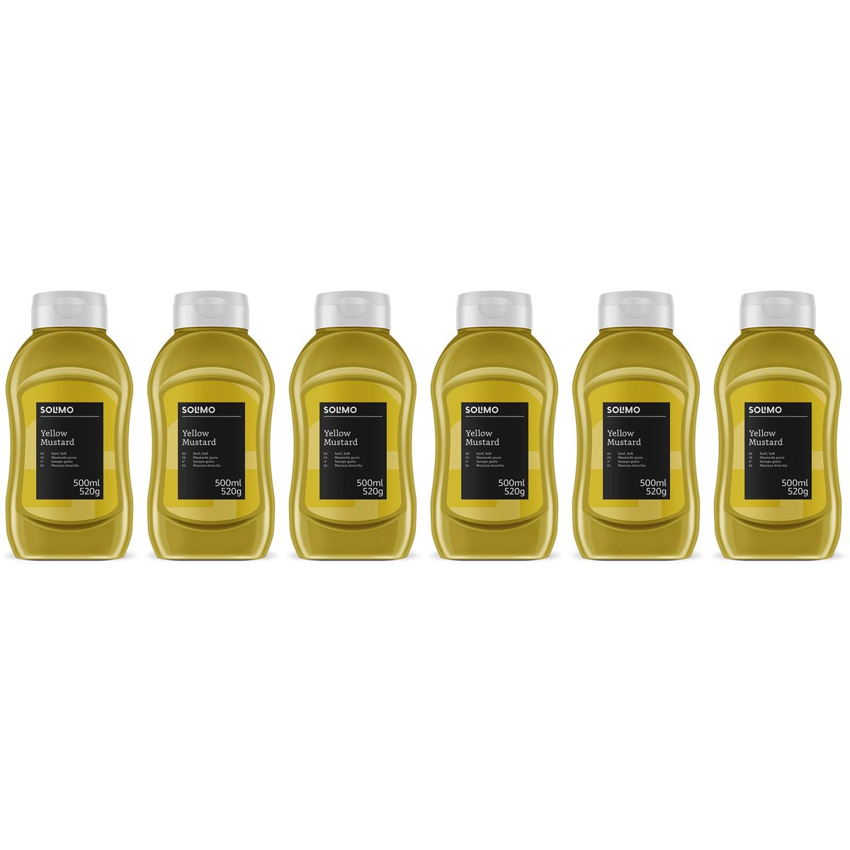 Amazon Brand - Solimo Yellow Mustard (6 x 500 ml)