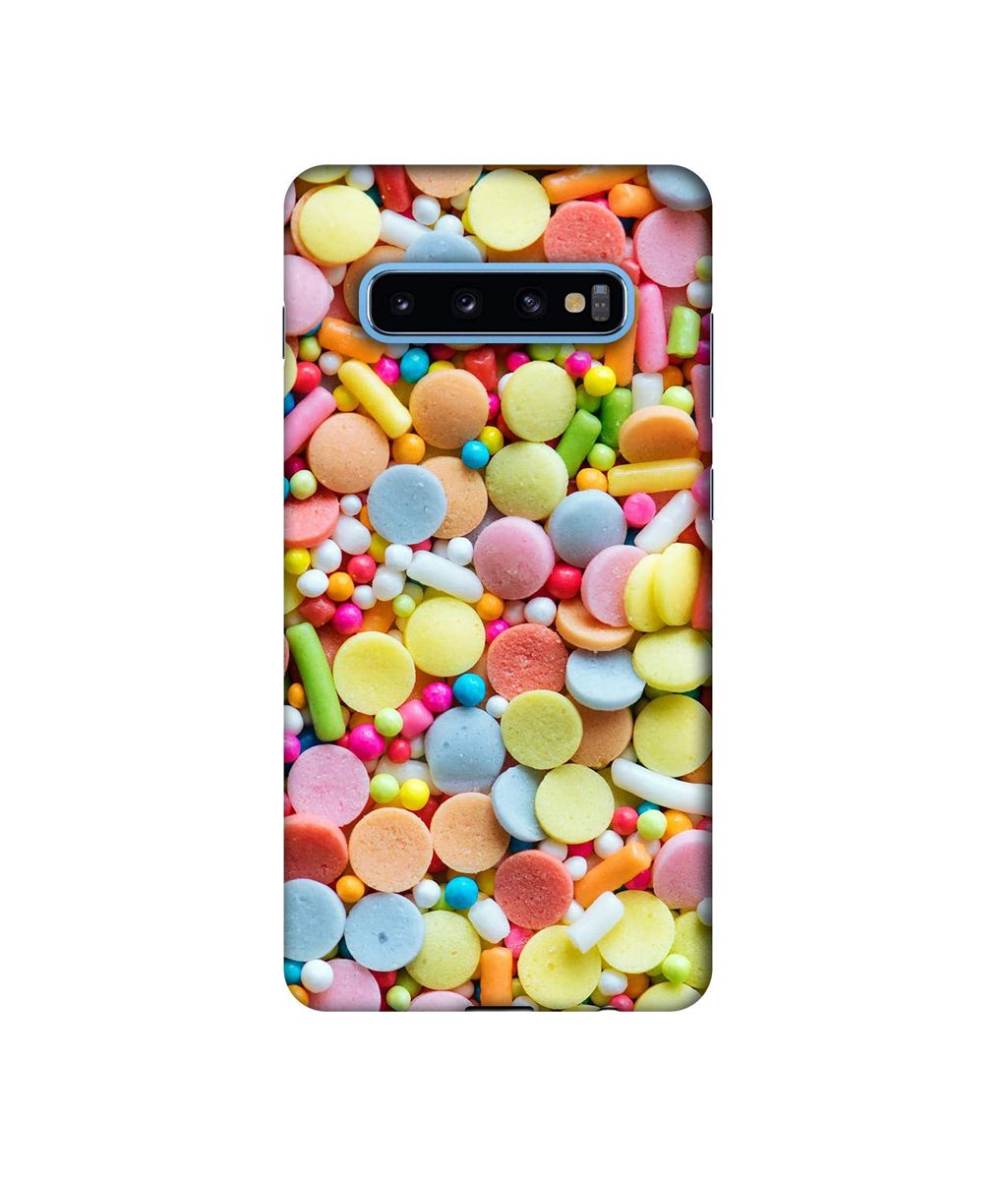 Amazon Brand - Solimo Designer Candies 3D Printed Hard Back Case Mobile Cover for Samsung Galaxy S10 Plus