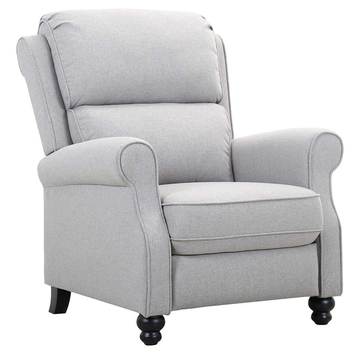 Amazon Brand – Ravenna Home Push-Back Recliner Living Room Chair, 33.9"W, Light Grey