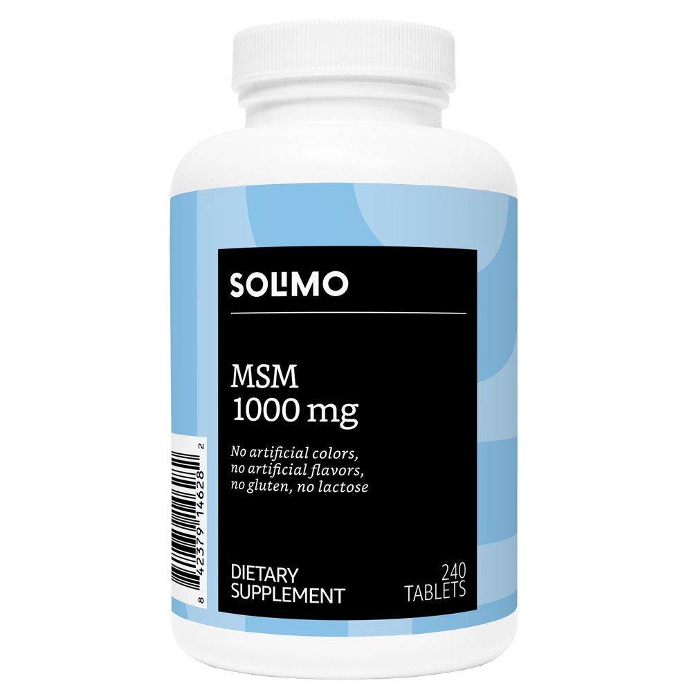 Amazon Brand - Solimo MSM 1000mg, 240 Tablets, Eight Month Supply
