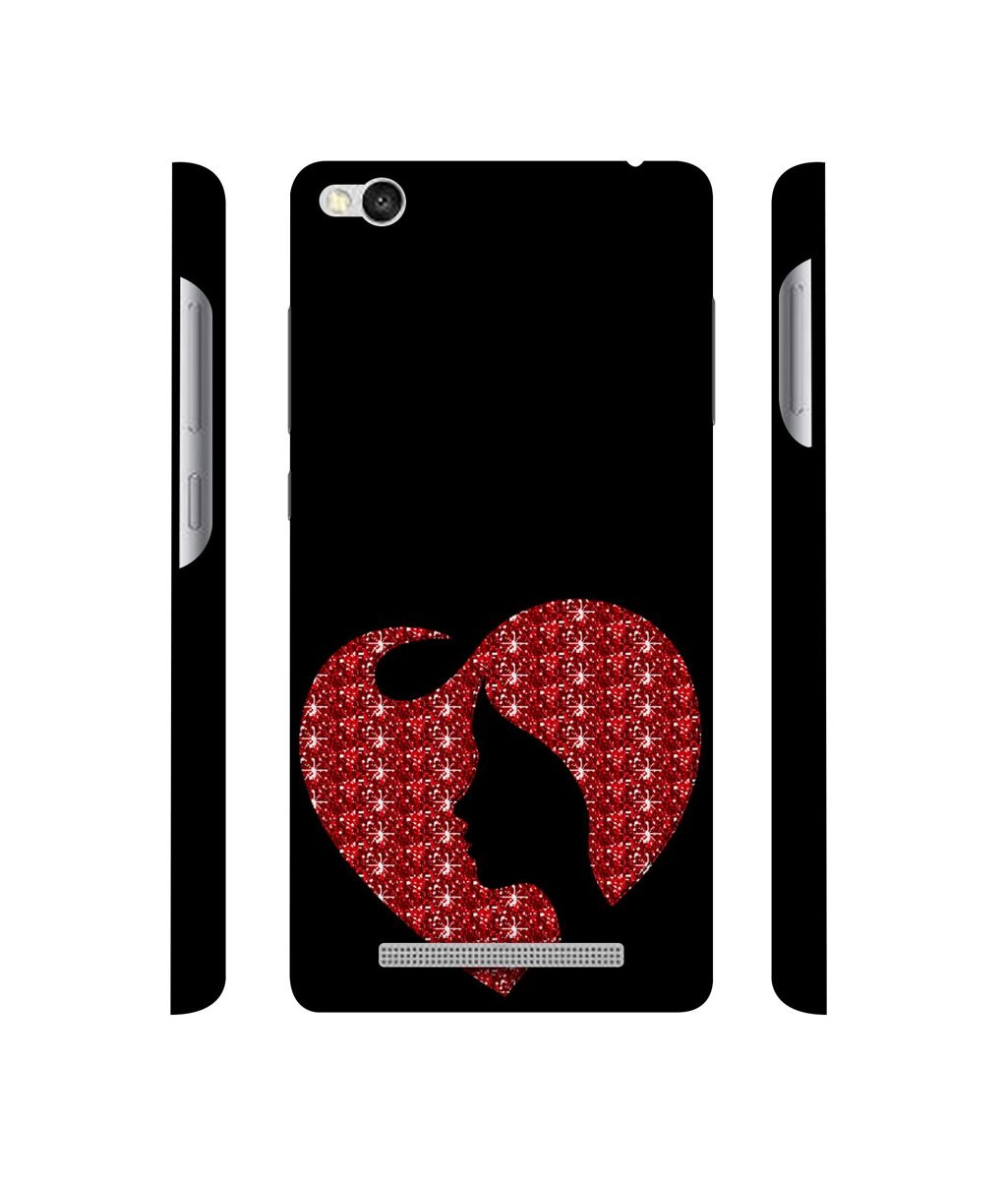 Amazon Brand - Solimo Designer Heart Shape Lady with Glitter 3D Printed Hard Back Case Mobile Cover for Xiaomi Redmi 3S