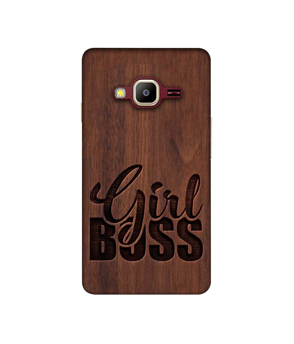 Amazon Brand - Solimo Designer Girl Boss On Wood 3D Printed Hard Back Case Mobile Cover for Samsung Z2