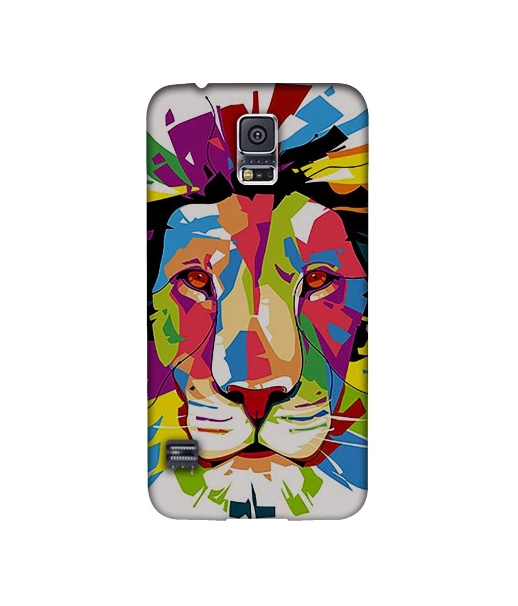 Amazon Brand - Solimo Designer Lion Multicolor Vector 3D Printed Hard Back Case Mobile Cover for Samsung Galaxy S5 i9600