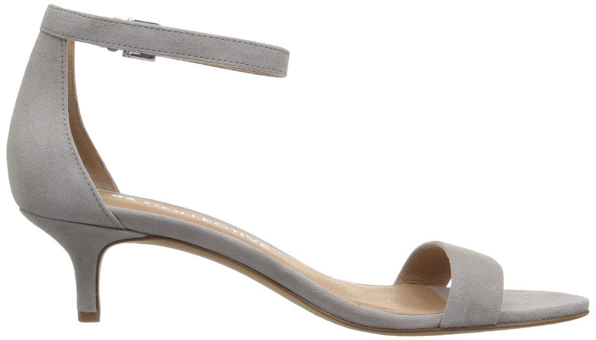 206 Collective Women's Eve Stiletto Heel Dress Sandal-Low Heeled, gray suede, 10 B US