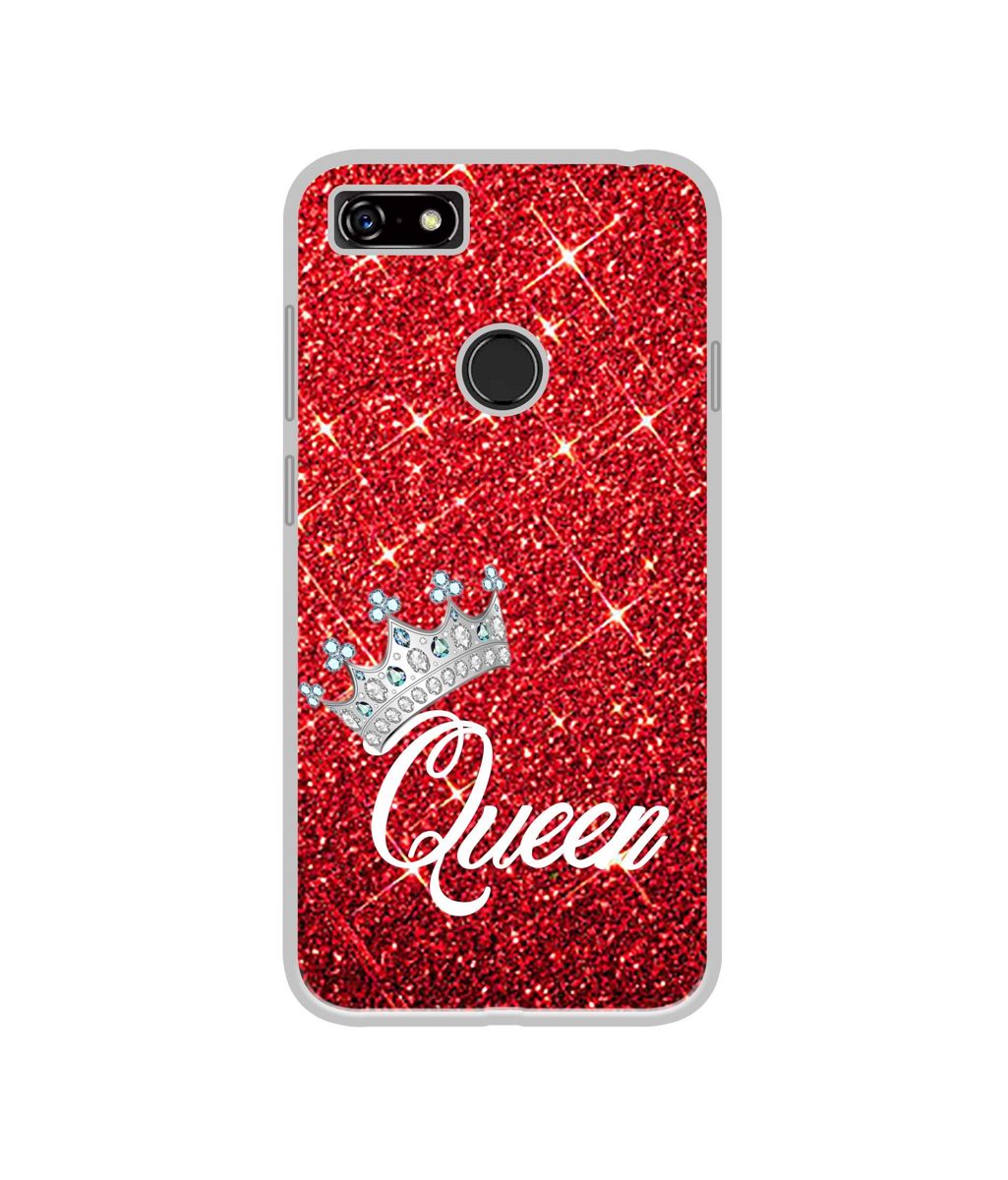 Amazon Brand - Solimo Designer Queen On Red Glitter UV Printed Soft Back Case Mobile Cover for Lenovo A5