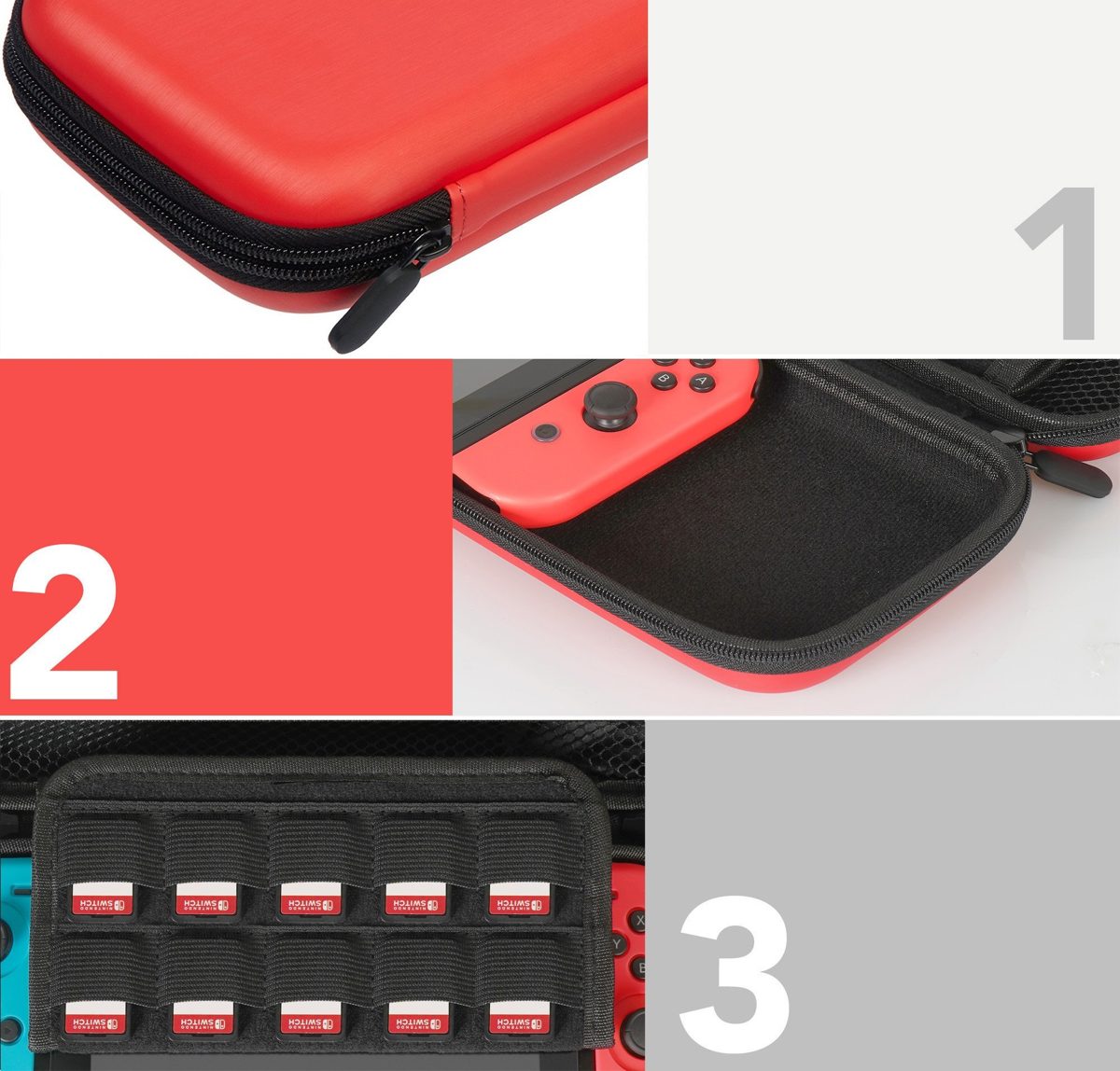 AmazonBasics Carrying Case for Nintendo Switch - Red