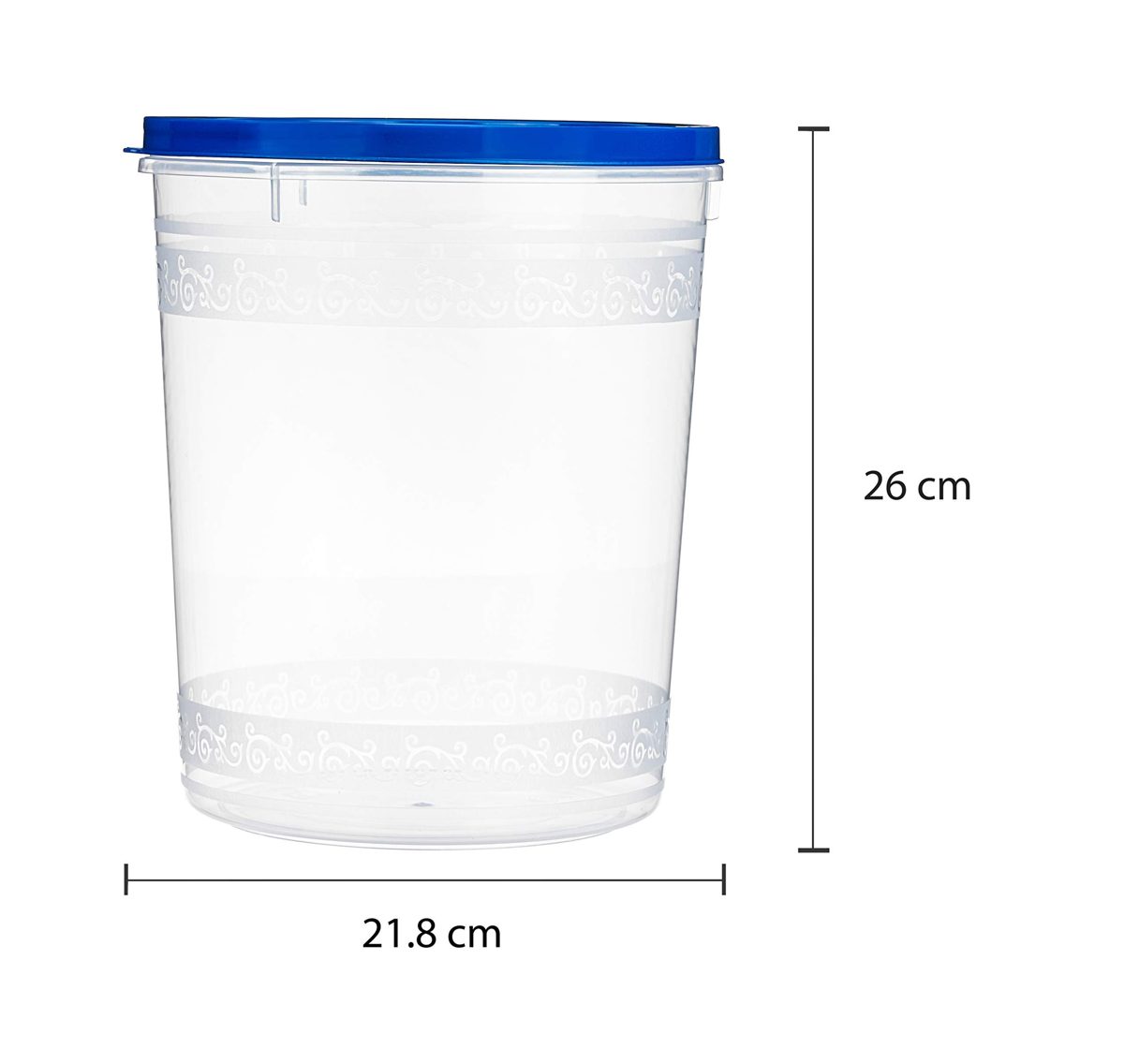 (Renewed) Amazon Brand - Solimo 2-Piece Kitchen Storage Container Set, 7.5 litres, Blue Lid