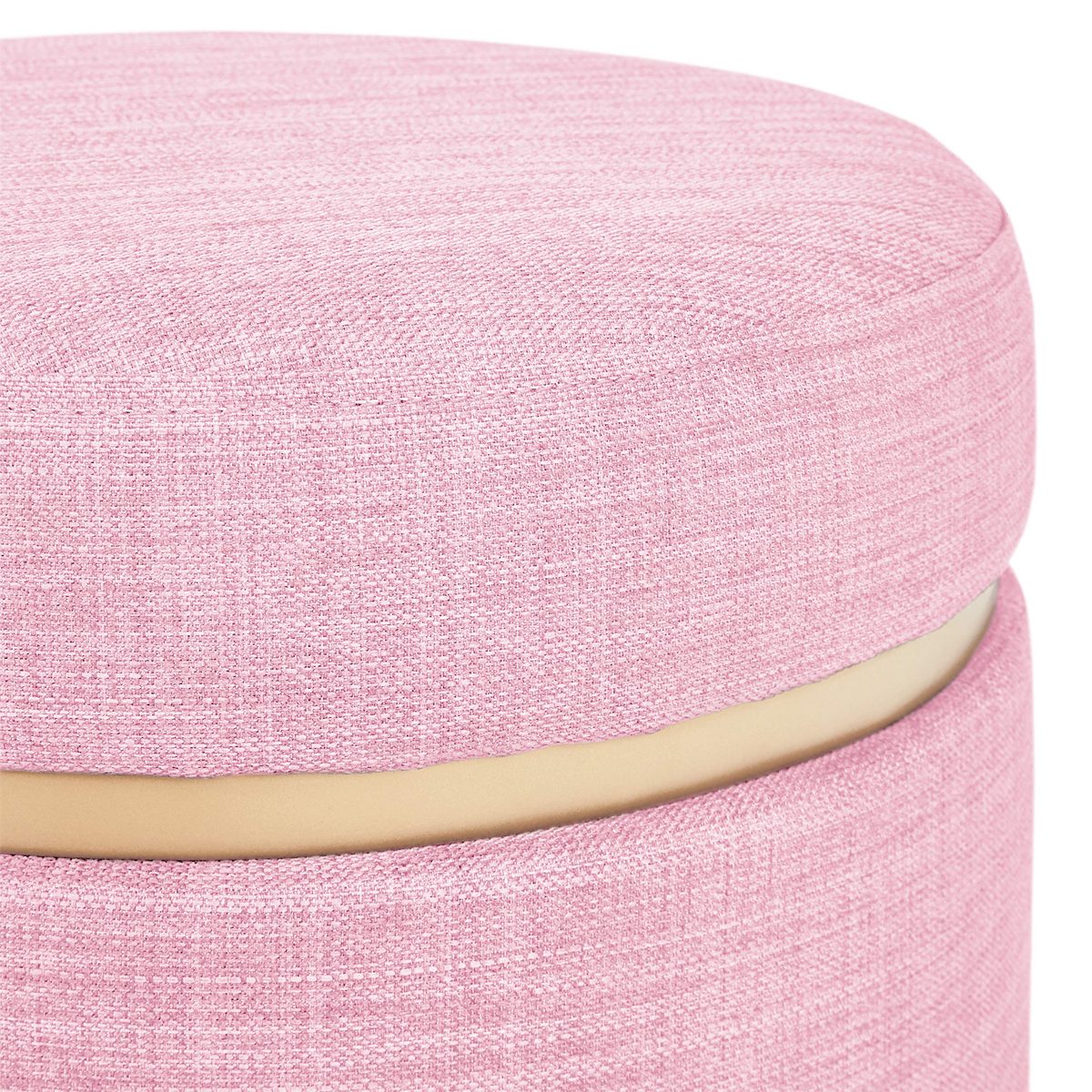 Amazon Brand – Rivet Asher Modern Storage Ottoman, 15.75"W, Fabric, Pink