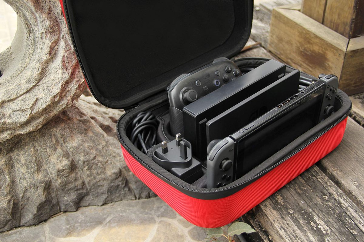 AmazonBasics Travel and Storage Case for Nintendo Switch - Red