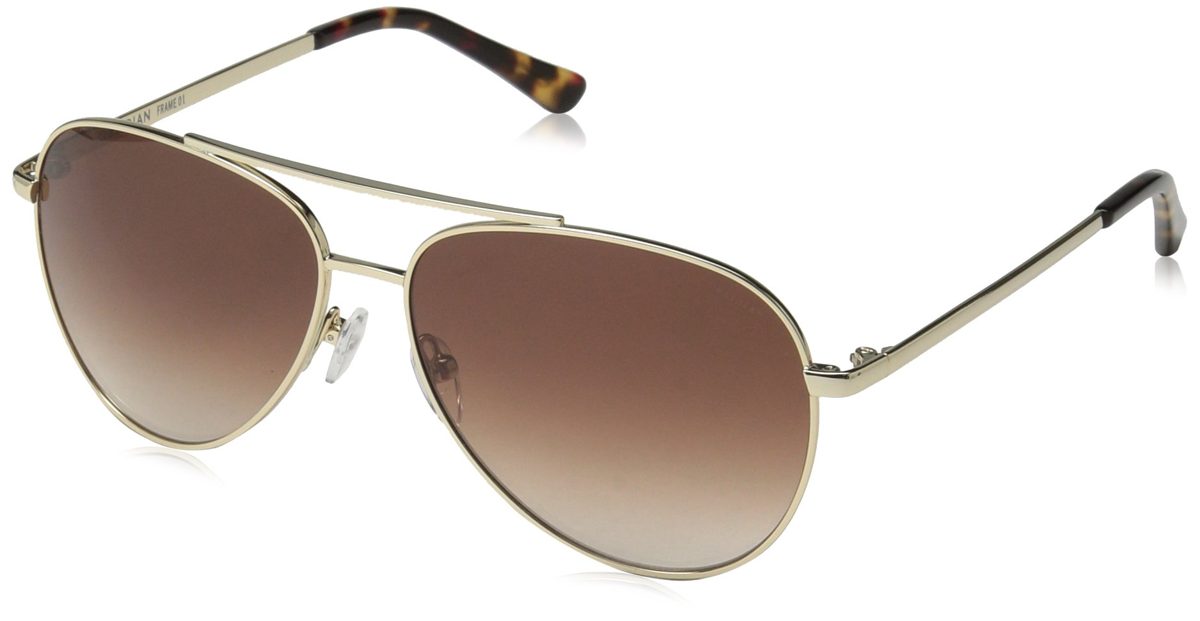Obsidian Sunglasses for Women or Men Aviator Frame 01, Gold, 58 mm