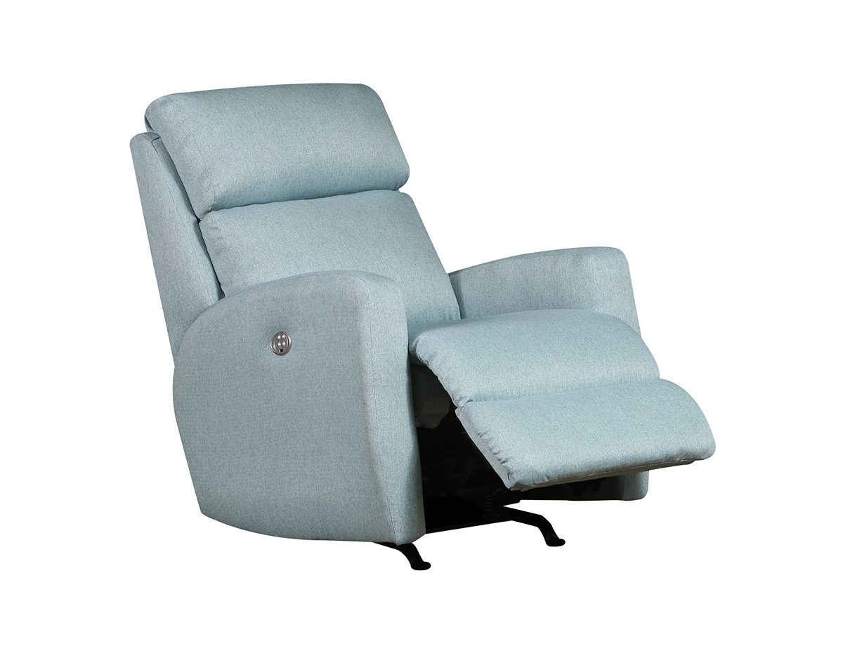 Amazon Brand - Stone & Beam Cambridge Upholstered Recliner Rocking Chair, 31"W, Light Blue