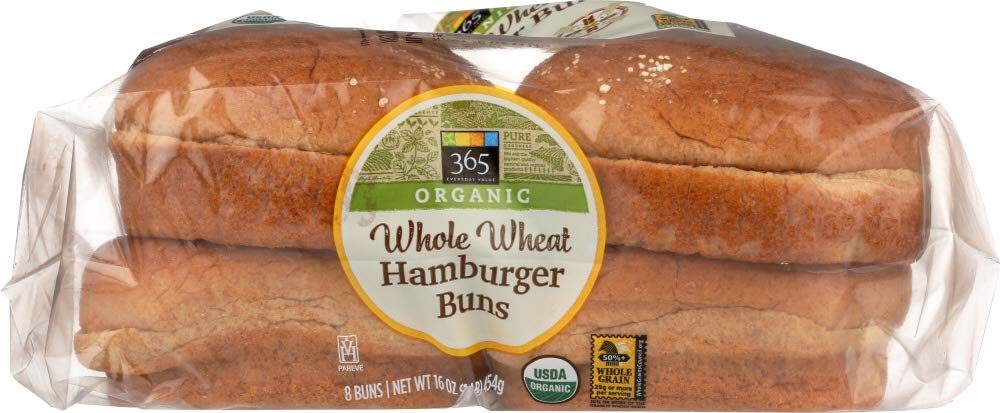 365 Everyday Value, Organic Whole Wheat Hamburger Buns, 16 oz